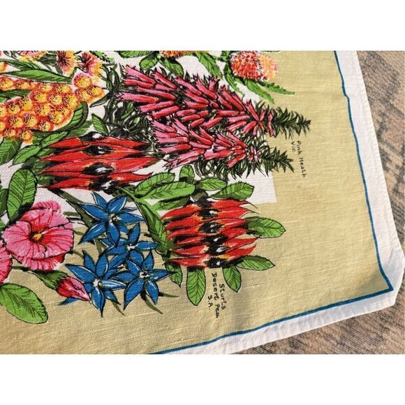 Rosy Kitchen Australian Wildflowers Print Linen Cotton Tea Towel - Picture 3 of 5